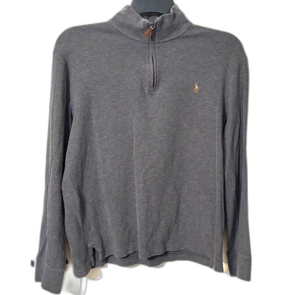 Polo Ralph Lauren Estate Rib Quarter Zip Pullover Gray M